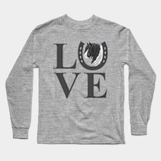 Black Pinto Piebald Gypsy Vanner Draft Horse LOVE Long Sleeve T-Shirt